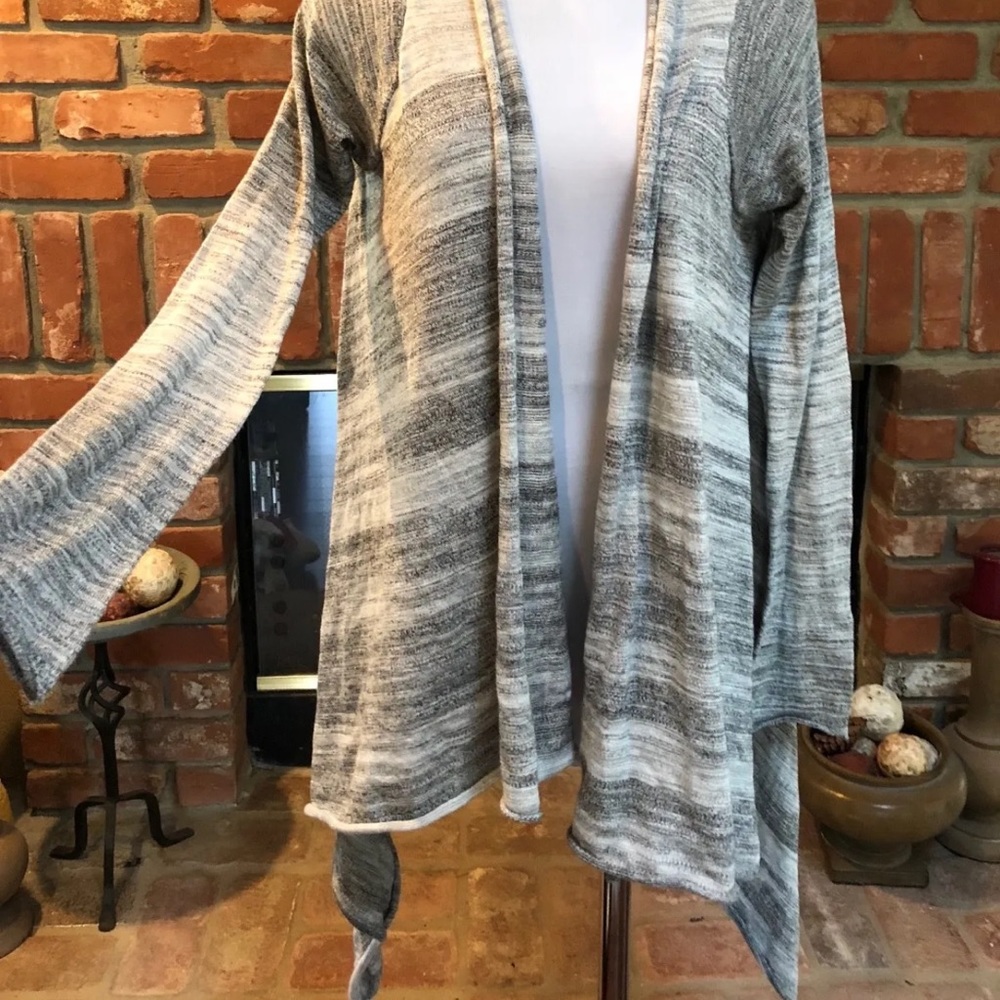 Boho Chic Gray/S Draping Soft Layering Open Cardi… - image 4